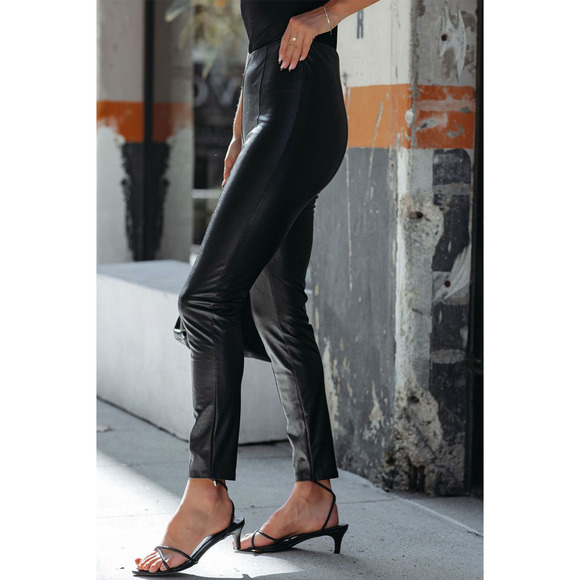 Ankle Length Seamed High Waist Skinny Fit Pants - Picture 3 of 11